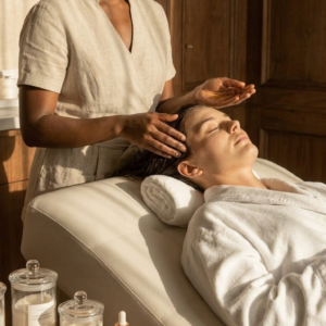 Scalp massage with natural oils