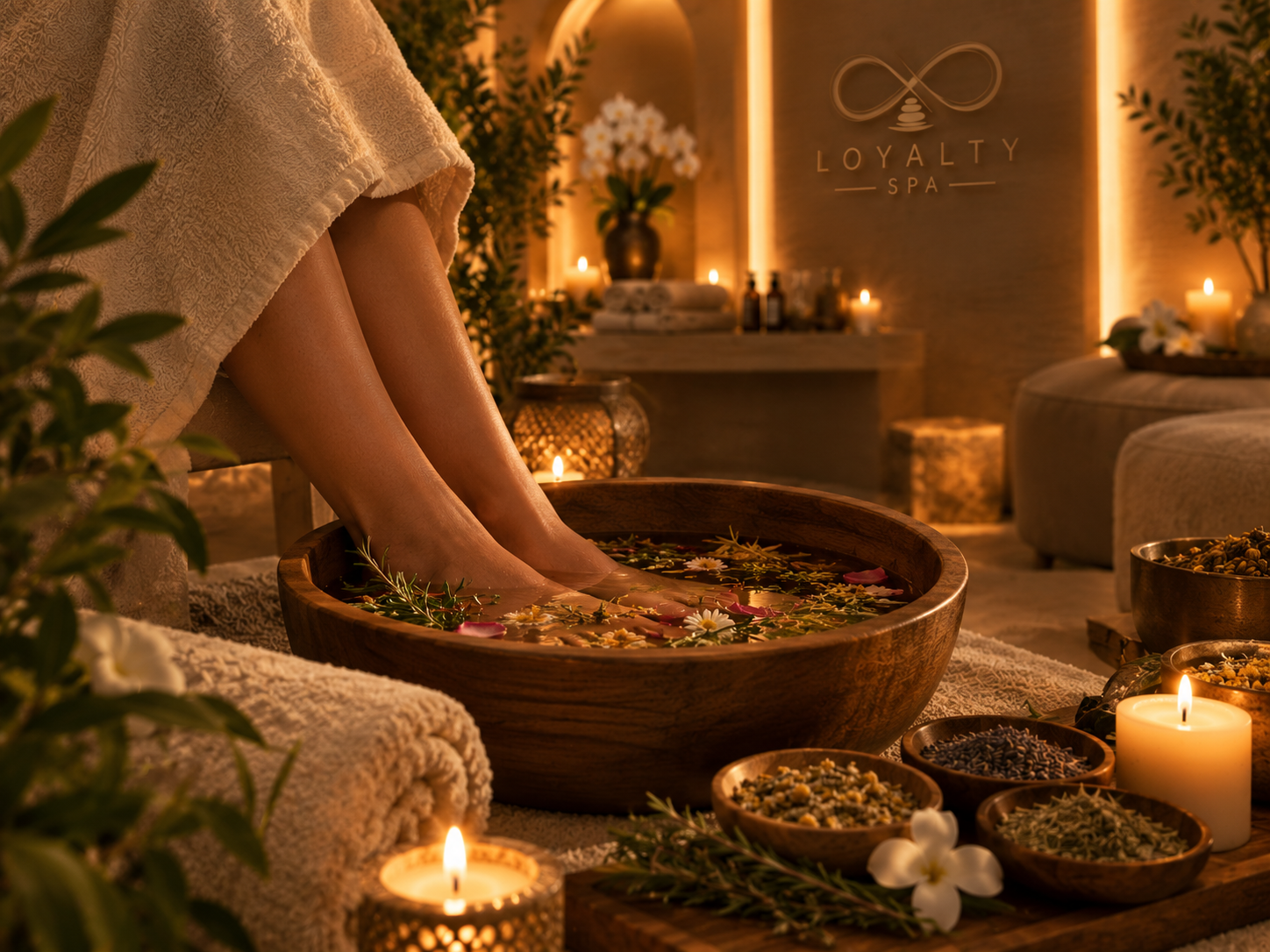 مغطس الماء الدافئ للأقدام بالأملاحِ